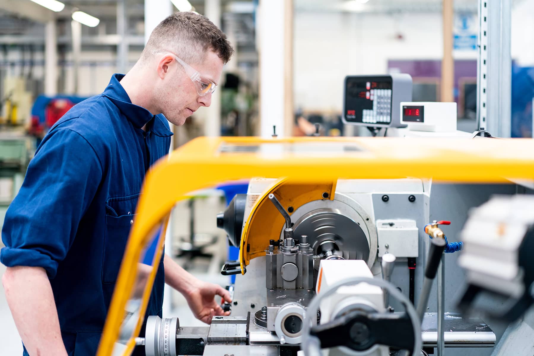CNC machining operation producing precise components