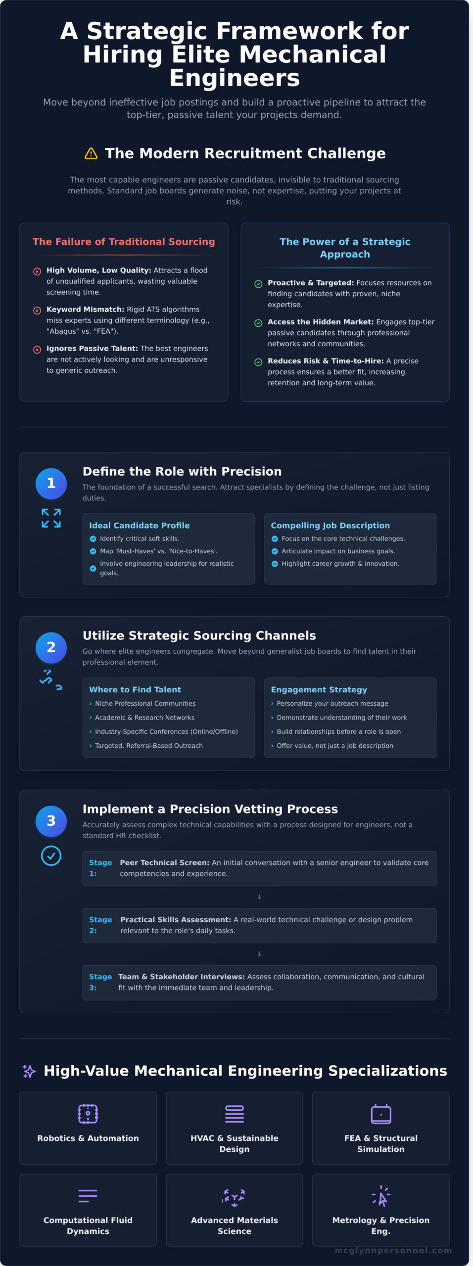Finding Specialized Mechanical Engineers: A Strategic Guide for Employers - Infographic