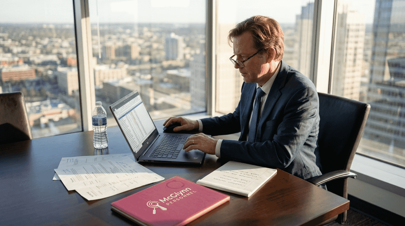 HR manager analyzes recruitment tasks